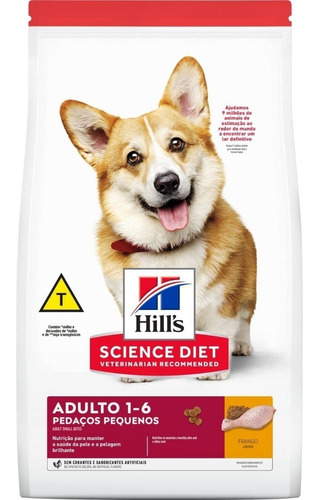 Alimento Hill's Science Diet Manutenção Saudável Pedaços Pequenos para cão adulto sabor frango em sacola de 12kg