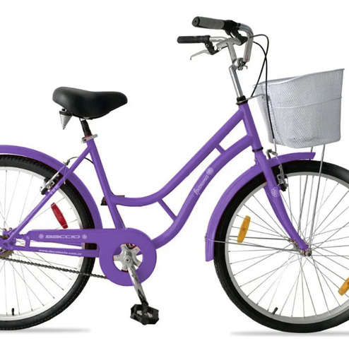 Bicicleta Dama Baccio Ipanema Lady Rodado 26 V Canasto Paseo Color Violeta Tamaño Del Cuadro M