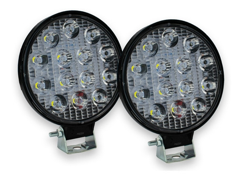 Par Faros Redondos 14 Led Con Estrobo Multivoltaje Universal