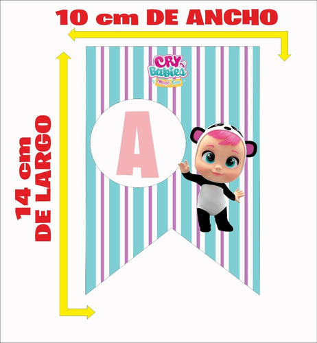 Imagen 3 de 6 de Bebés Llorones Banderín Cartel Con Nombre