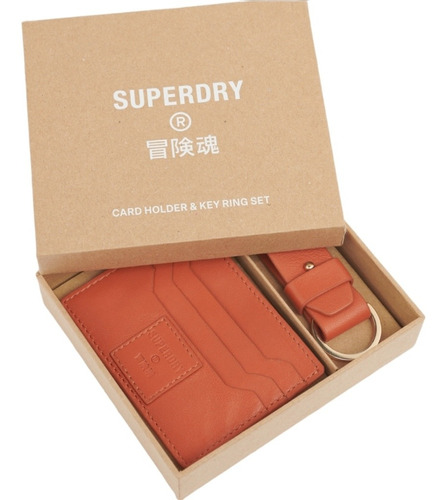 Superdry Tarjetero Con Llavero En Piel