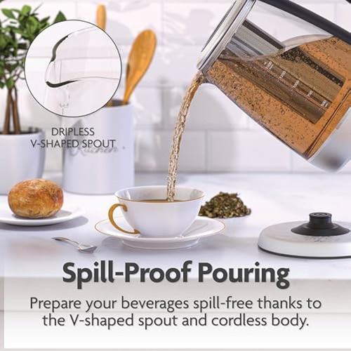 Vianté Hervidor De Té Eléctrico De Vidrio Con