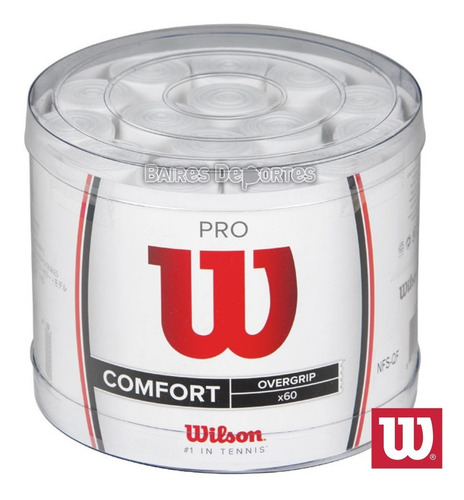 Pack X60 Cubregrips Wilson Pro Comfort Overgrip Liso Blanco 