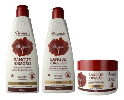 Shampoo + Condicionador + Máscara Vegano Sangue Dragão