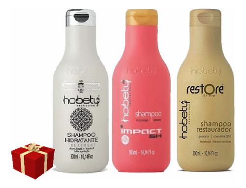 Kit Hobety Cronograma 3 Shampoo Hidratante Restore Impacto