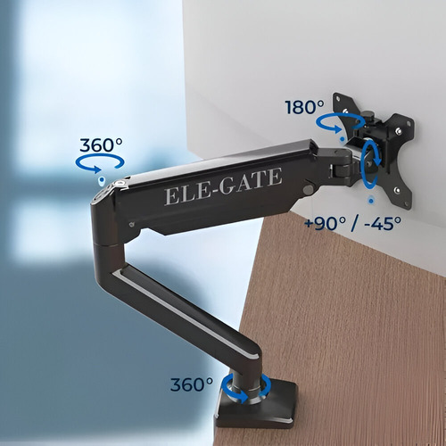 Soporte Brazo Articulado Movil Escritorio Monitor 13 A 30 Color Negro
