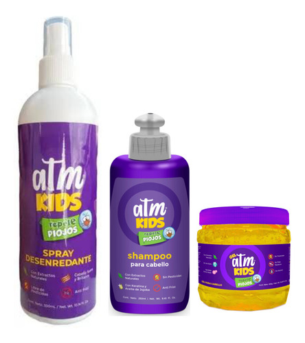 Kit Elimina Piojos Atm, Shampoo, Repelente,gel.