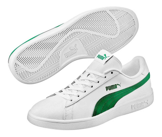 tenis puma blancos con verde