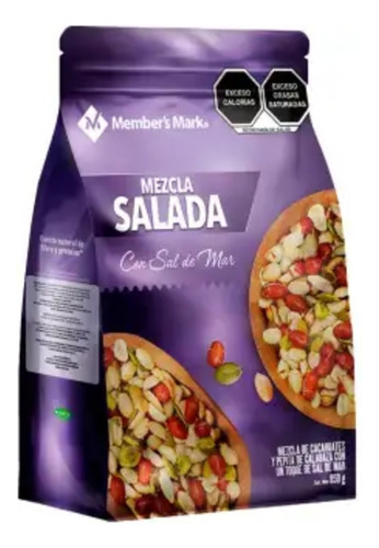 Mezcla Salada Cacahuate Pepita Con Sal De Mar Resellable850g