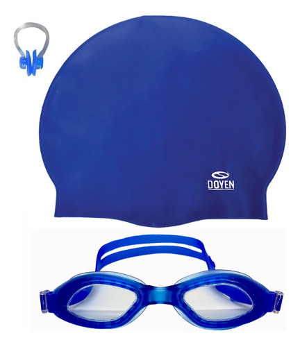 Kit Gorra Silicona C100 + Antiparra + Naricera Adulto Azul 