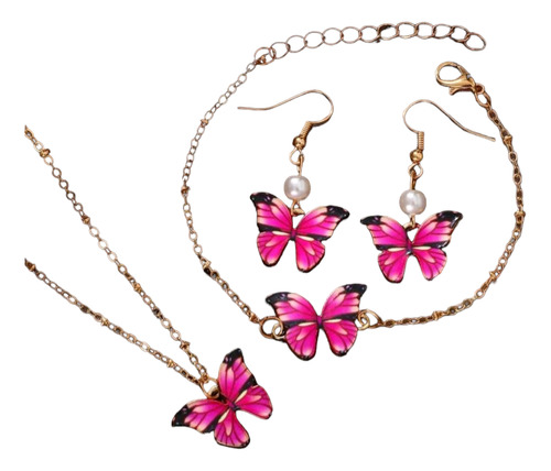 Set Conjunto De Joyas 4 Unidades  De Mariposa Bohemia Ombre