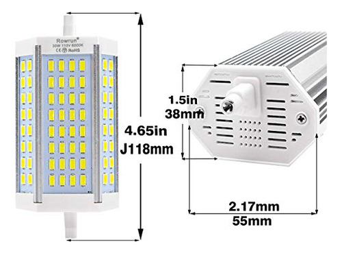 Bombilla Led Rowrun Nuolun R7s J118 De 30 W, Base De Doble E