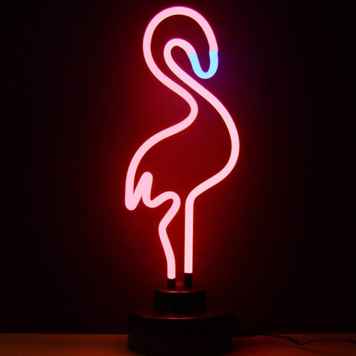 Escultura Neon Flamenco Color Rosa