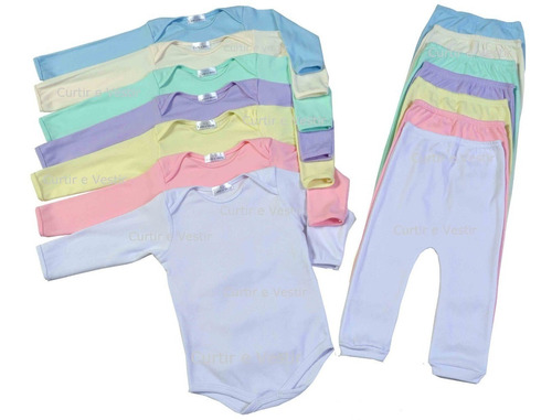 Kit Body Com Mijão 20 Conjuntos Infantil, Bebe, Nene