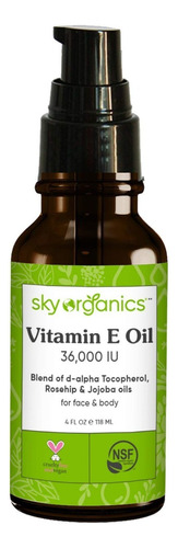 Aceite De Vitamina E 3 Sky Organics (4 Onzas) Aceite Orgánic Tipo De Piel Todo Tipo