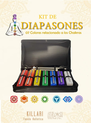 Set De Diapasones Terapéuticos Relacionado A Los 7 Chakras 