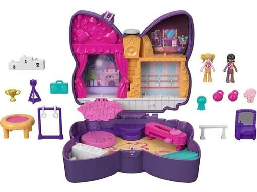 Polly Pocket Sparkle Stage Bow Compacto Con Accesorios