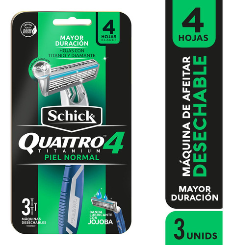 Schick Quattro4 Piel Normal Maquina De Afeitar X3und