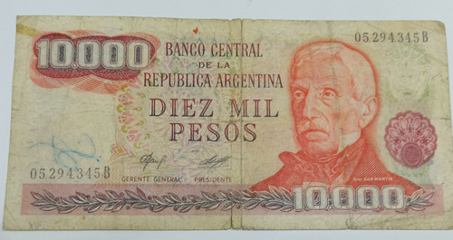 Billete Argentina 10,000 Pesos