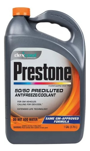 Prestone Antifreeze/coolant 50/50 Dexcool Color Naranjo