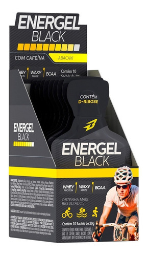 Suplemento em gel Bodyaction  Tradicional Energel Black pré treino Energel Black sabor  abacaxi em caixa de 30g