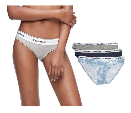 Calvin Klein Panty Bikini 3-pack Blumer Pantaleta Pantis 