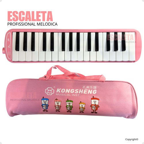 Escaleta Profissional Melódica - 32 Teclas - Cor Rosa