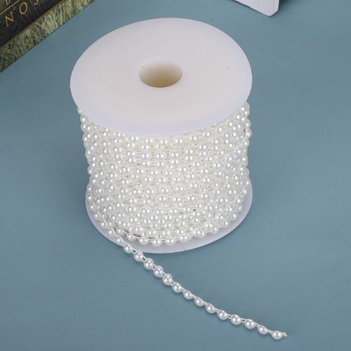 Cadena De Perlas Artificiales De 6 Mm Y 25 M Para Decoración