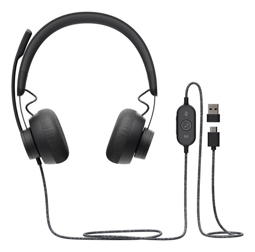 Auriculares Logitech Zone Wired Microfono Transductor Usb 