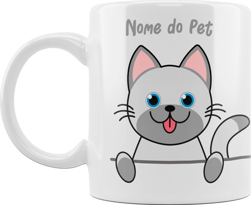 Caneca Xícara Personalizada Nome Gato Gatinho Pet 03