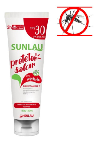 Protetor Solar Fps 30 Ação Repelente Creme Hipoalérgico 120g