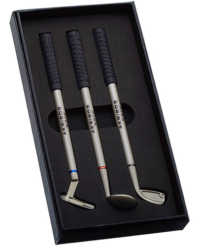 Set De 3 Bolígrafos Akribos Xxiv En Acero Inoxidable