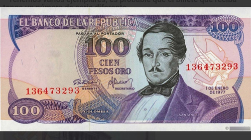 100 Pesos 1977 Colombia Banco República
