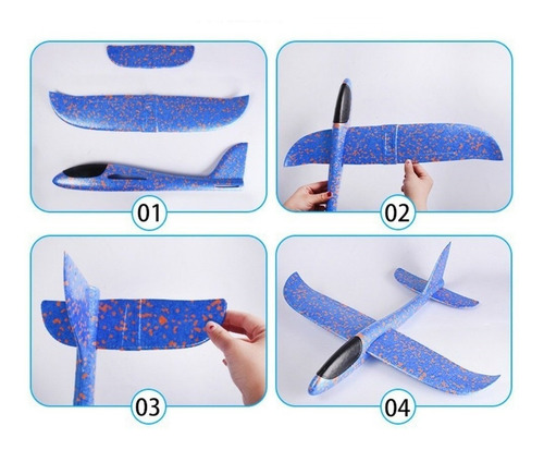 Avión Planeador Plumavit 50x47cm Con Luces Led / Lhua Store