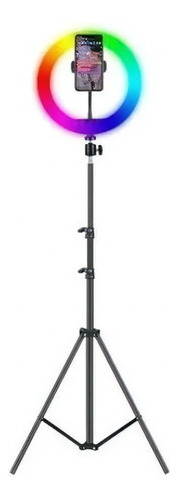 Aro Luz RGB Multicolor 26cm Con Tripode Ajustable