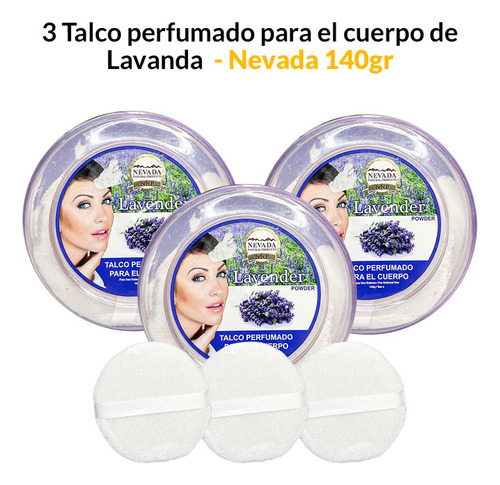 3 Talco Perfumado Para El Cuerpo 142g- Nevada