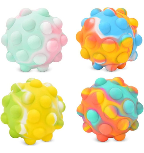 4 Paquetes De Pop Ball Fidget Toy, 3d Ball Push Bubble Push 