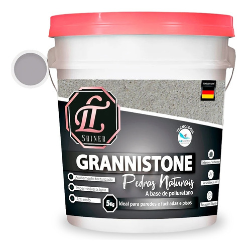 Revestimento Grannistone 5kg Cores Efeito Pedras - Lt Shine Cor Off White