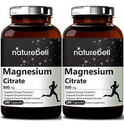 Naturebell Máxima Fuerza Citrato De Magnesio 500mg,180 Cáps