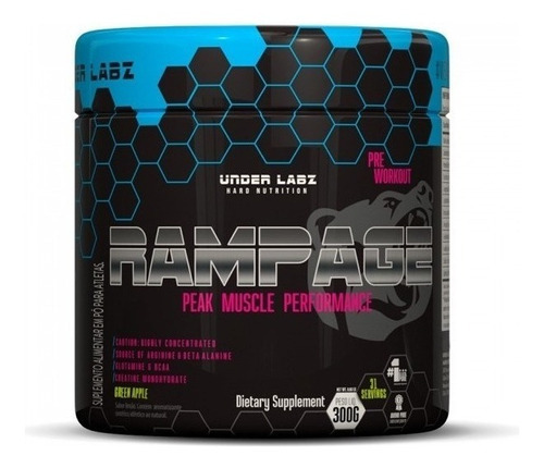 Rampage Green Apple - Under Labz 300g - 30 Doses Sabor Green Apple