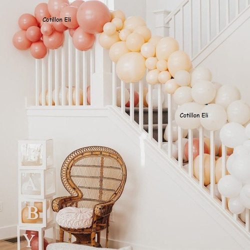 Arco Globos Rosa Retro Salmon Nude Arena Blanco Boho Chic