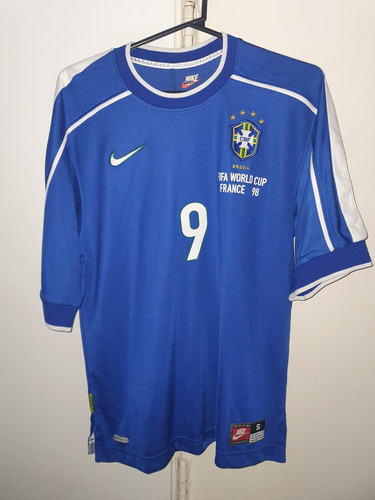 Camiseta Seleccion Brasil 1998 Nike Azul Ronaldo Nazario T.s