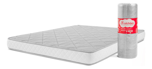 Colchão Casal De Espuma D33 A Vácuo Certificada 138x188x17cm Cor Branco BF Colchões