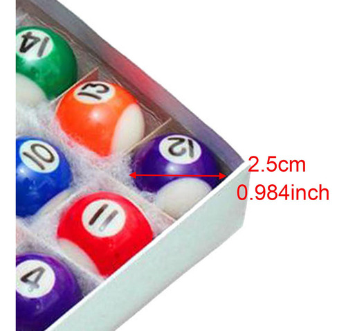 Juego De Bolas De Billar En Miniatura: Bola De 2,5 Cm