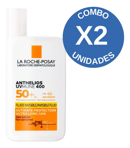 Combo La Roche Posay Anthelios Uv Mune 400 Fps50 50 Ml X 2 U
