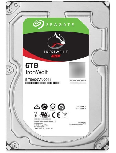 Disco Duro Seagate Ironwolf St6000vn001 6tb 3.5 5400rpm Nas