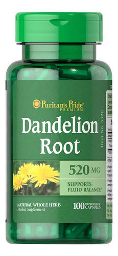 Puritan's Pride Diente De Leon Raiz 520 Mg 100 Capsulas