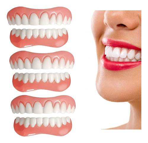 3×set De Prótesis Profesionales Silicona Brillante Dentes A