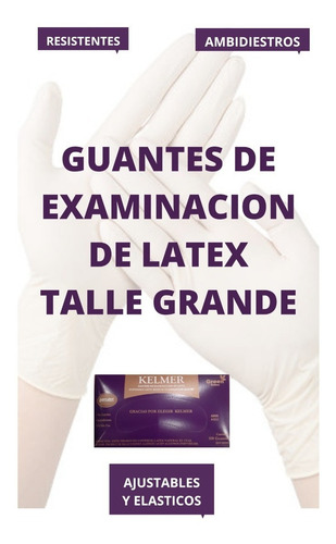 Pack 6 Cajas Guantes De Latex Descartables Caja X 100u T. L