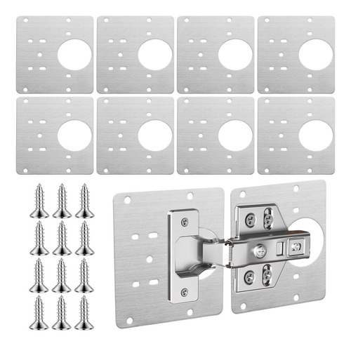 4 Placas 9*9cm Reparadoras Bisagra Armario Con Tornillos